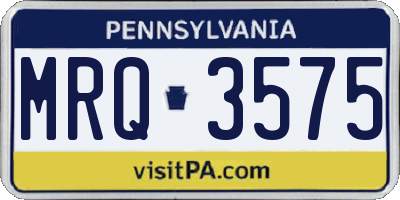PA license plate MRQ3575