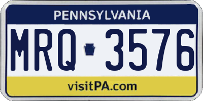 PA license plate MRQ3576