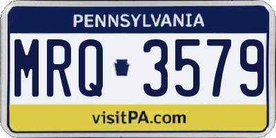 PA license plate MRQ3579