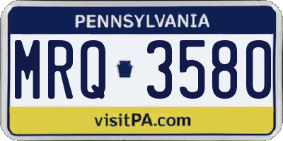 PA license plate MRQ3580