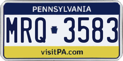 PA license plate MRQ3583