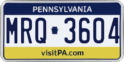 PA license plate MRQ3604