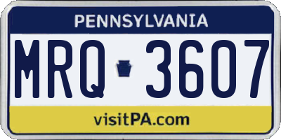 PA license plate MRQ3607