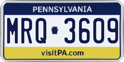 PA license plate MRQ3609