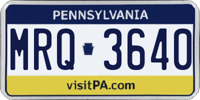 PA license plate MRQ3640