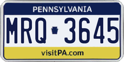 PA license plate MRQ3645