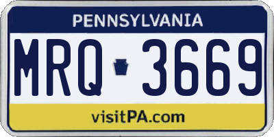PA license plate MRQ3669