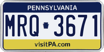 PA license plate MRQ3671