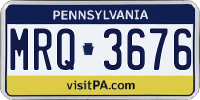 PA license plate MRQ3676
