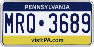 PA license plate MRQ3689