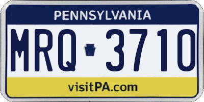 PA license plate MRQ3710