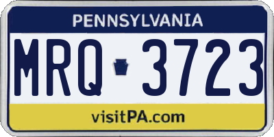 PA license plate MRQ3723