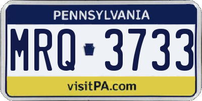 PA license plate MRQ3733