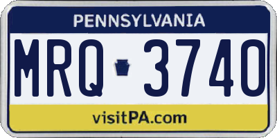 PA license plate MRQ3740
