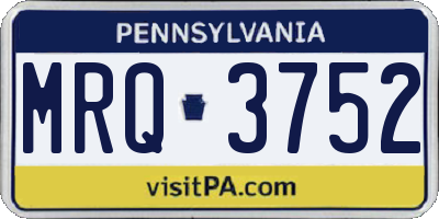 PA license plate MRQ3752