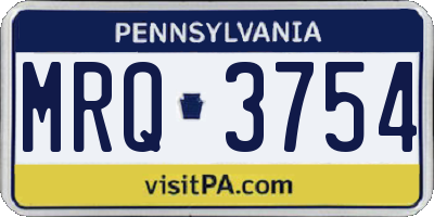 PA license plate MRQ3754