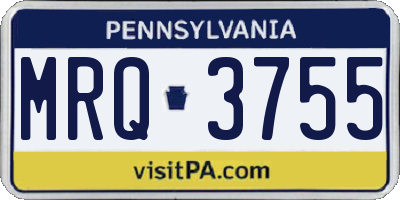 PA license plate MRQ3755
