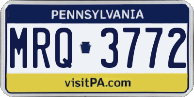 PA license plate MRQ3772