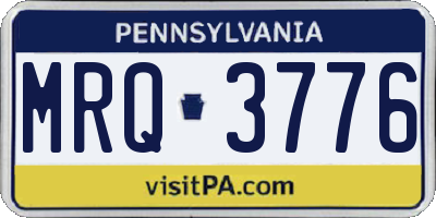 PA license plate MRQ3776