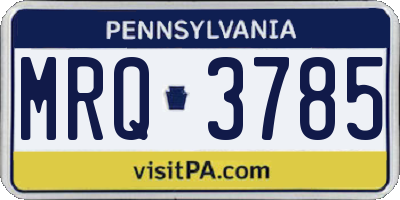 PA license plate MRQ3785