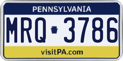 PA license plate MRQ3786