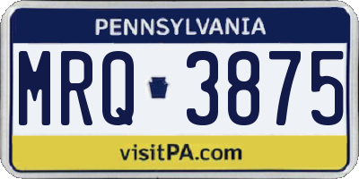 PA license plate MRQ3875