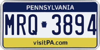 PA license plate MRQ3894