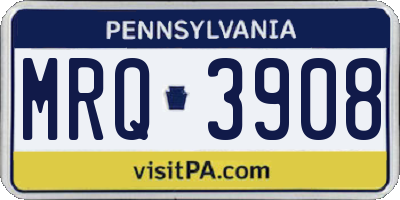 PA license plate MRQ3908