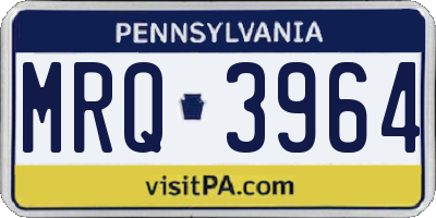 PA license plate MRQ3964