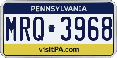 PA license plate MRQ3968
