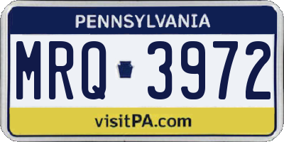PA license plate MRQ3972