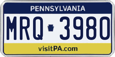 PA license plate MRQ3980