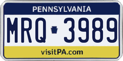 PA license plate MRQ3989
