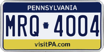 PA license plate MRQ4004