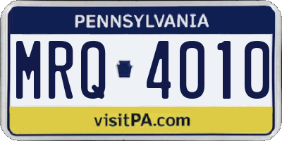 PA license plate MRQ4010
