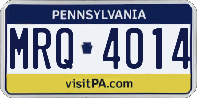 PA license plate MRQ4014