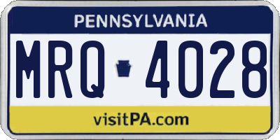 PA license plate MRQ4028