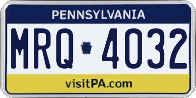 PA license plate MRQ4032