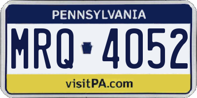 PA license plate MRQ4052