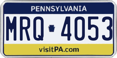 PA license plate MRQ4053