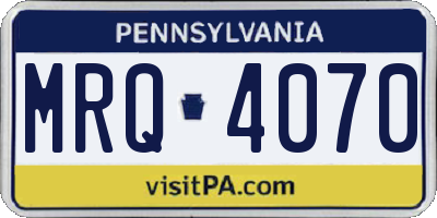 PA license plate MRQ4070