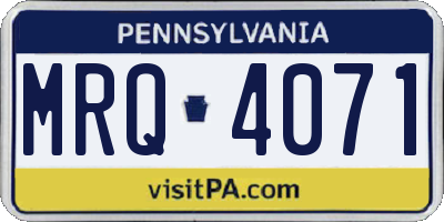 PA license plate MRQ4071