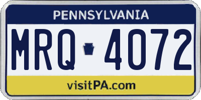 PA license plate MRQ4072