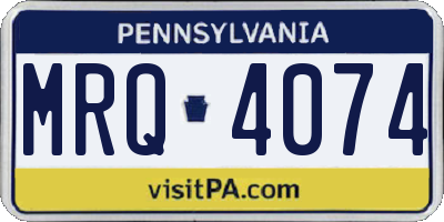 PA license plate MRQ4074