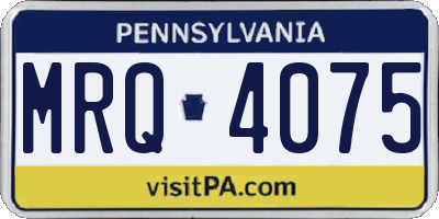 PA license plate MRQ4075