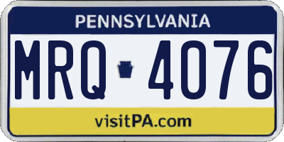 PA license plate MRQ4076