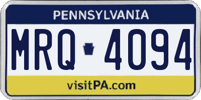 PA license plate MRQ4094