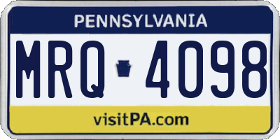 PA license plate MRQ4098