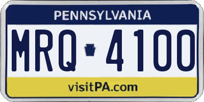 PA license plate MRQ4100