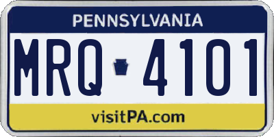 PA license plate MRQ4101